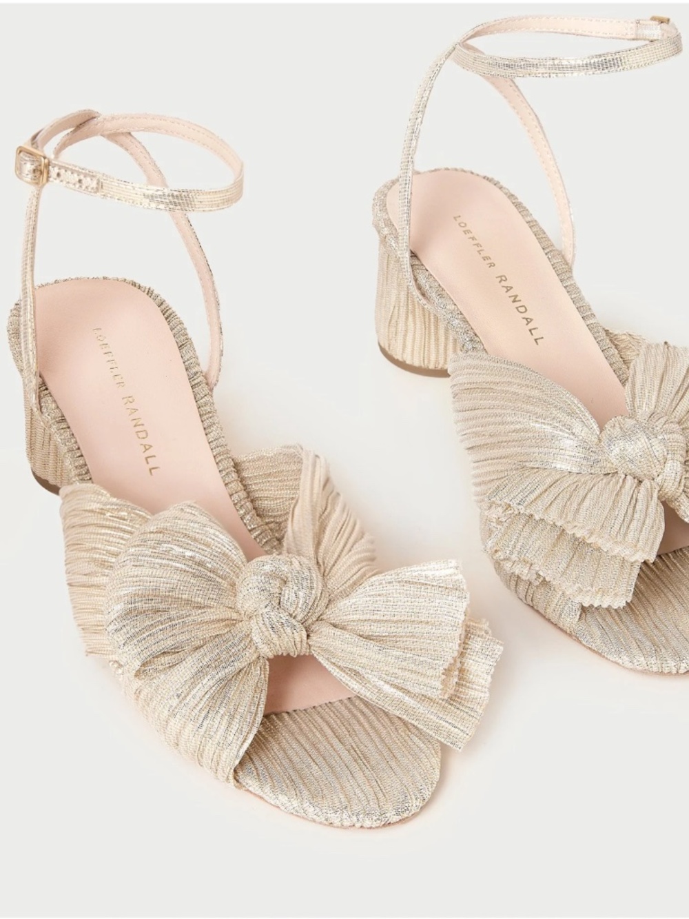 Loeffler Randall Dahlia Champagne Pleated Bow Heel